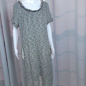 Donna Ricco New York Black White Midi Dress Size 16